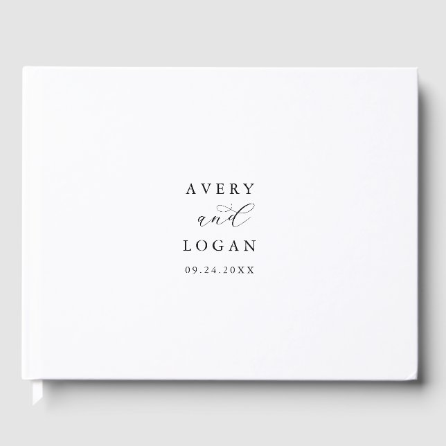 Elegant Script Monogram Wedding Guest Book (Front)