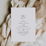 Elegant Script Monogram Wedding Invitation<br><div class="desc">This elegant script monogram wedding invitation is perfect for a simple wedding. The minimalist black and white design features fancy romantic typography with modern glam style. Customisable in any colour. Keep the design minimal and classy, as is, or personalise it by adding your own graphics and artwork. Personalise the card...</div>