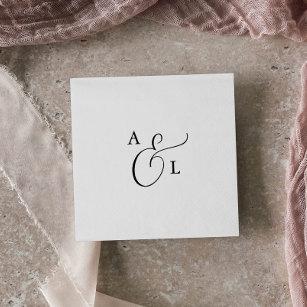 Elegant Script Monogram Wedding Napkins