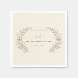 Elegant Script Monogram Wedding Napkins