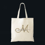 Elegant Script Monogrammed Name Modern Trendy Tote Bag<br><div class="desc">This monogrammed tote bag features a monogram with modern script font. Personalise it with your name and monogram.</div>