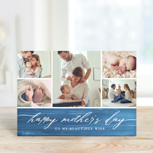 Elegant Script Mother's Day Photo Collage Card