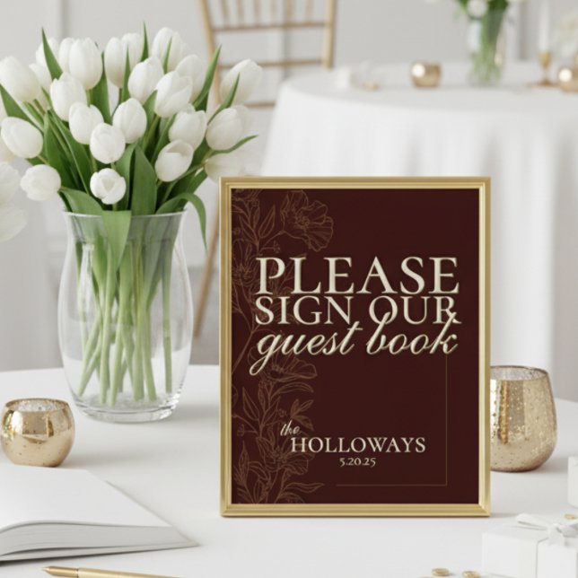 Elegant Script Mousse Brown Wedding Guestbook (Invite guests to leave a little love in a fun and memorable way!)