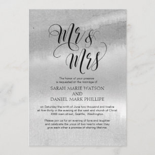 Elegant Script Mr & Mrs Wedding Typography Invite