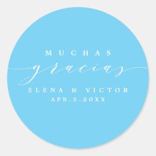 ELEGANT SCRIPT MUCHAS GRACIAS   THANK YOU STICKER