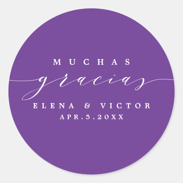 ELEGANT SCRIPT MUCHAS GRACIAS | THANK YOU STICKER (Front)