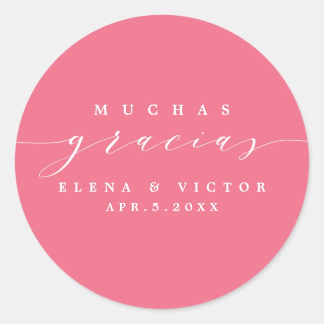 ELEGANT SCRIPT MUCHAS GRACIAS | THANK YOU STICKER (Front)