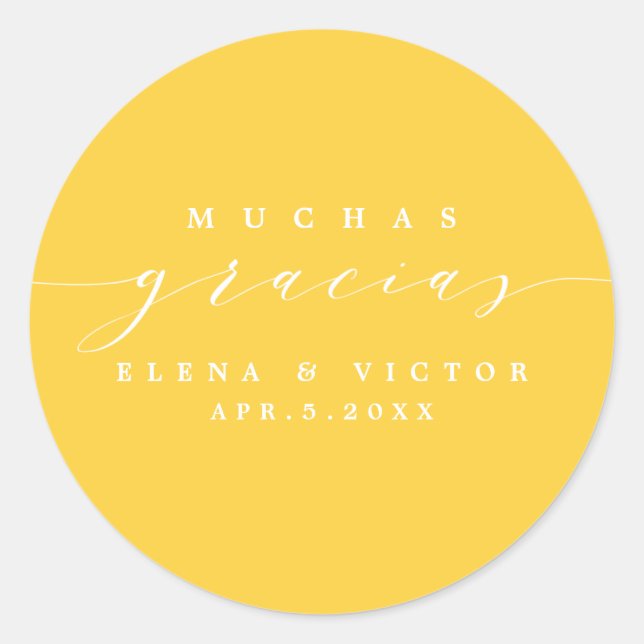 ELEGANT SCRIPT MUCHAS GRACIAS | THANK YOU STICKER (Front)