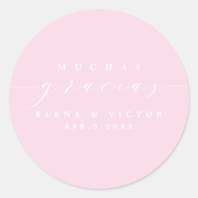 ELEGANT SCRIPT MUCHAS GRACIAS | THANK YOU STICKER (Front)