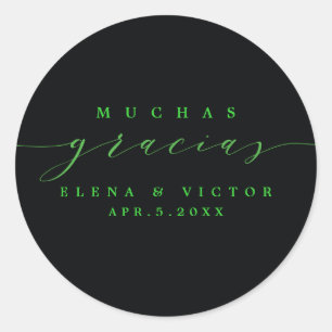 ELEGANT SCRIPT MUCHAS GRACIAS THANK YOU STICKER