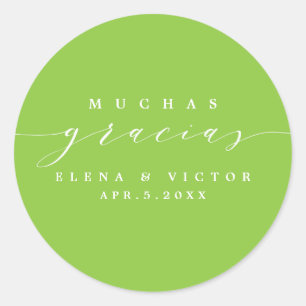 ELEGANT SCRIPT MUCHAS GRACIAS   THANK YOU STICKER