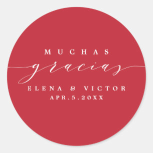 ELEGANT SCRIPT MUCHAS GRACIAS THANK YOU STICKER