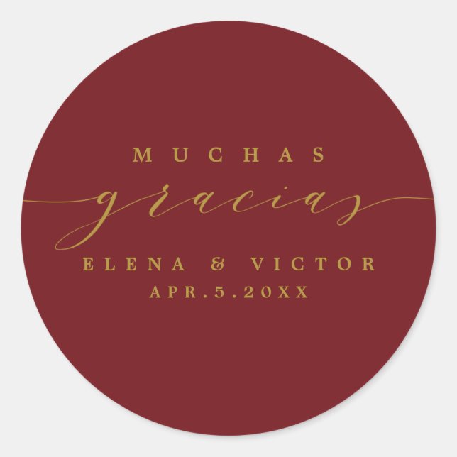 ELEGANT SCRIPT MUCHAS GRACIAS | THANK YOU STICKER (Front)
