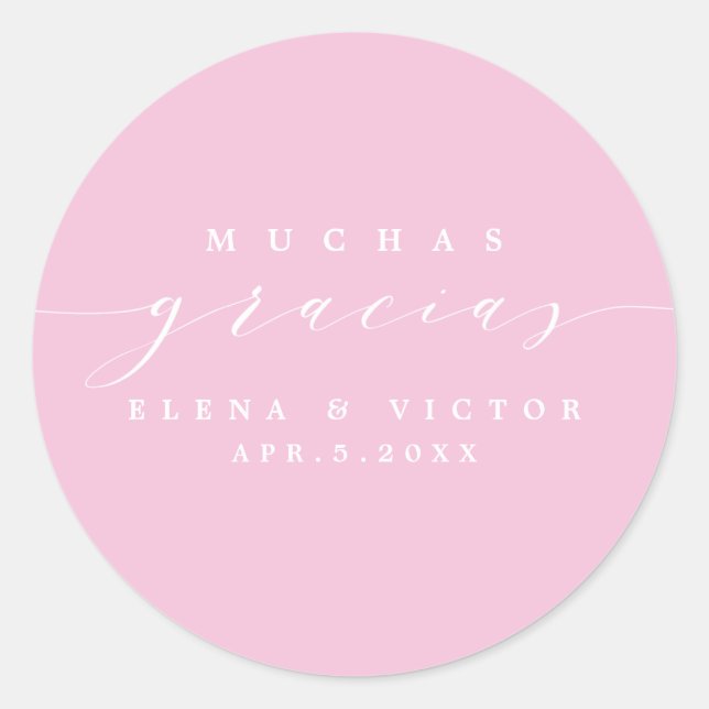 ELEGANT SCRIPT MUCHAS GRACIAS | THANK YOU STICKER (Front)