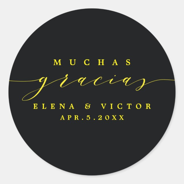 ELEGANT SCRIPT MUCHAS GRACIAS | THANK YOU STICKER (Front)