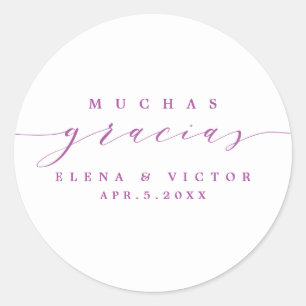 ELEGANT SCRIPT MUCHAS GRACIAS   THANK YOU STICKER