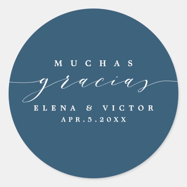 ELEGANT SCRIPT MUCHAS GRACIAS | THANK YOU STICKER (Front)