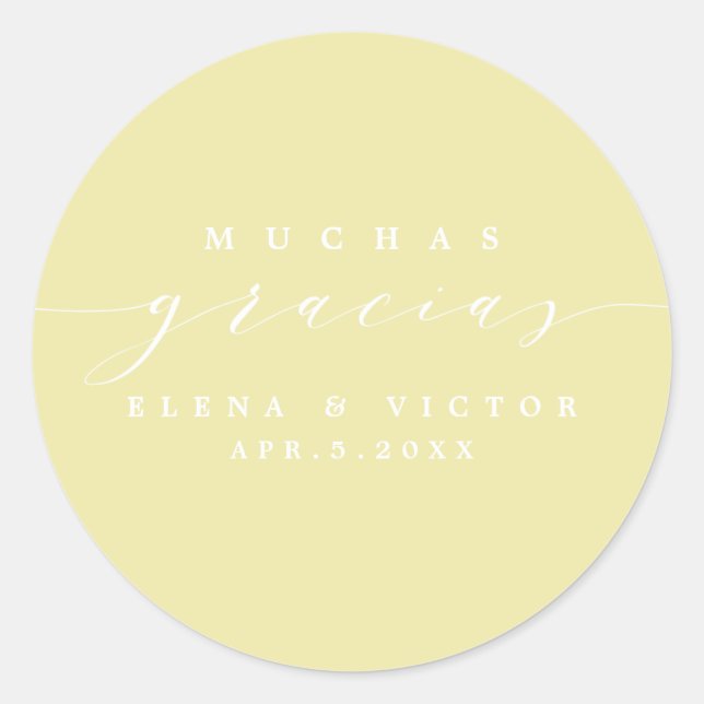 ELEGANT SCRIPT MUCHAS GRACIAS | THANK YOU STICKER (Front)