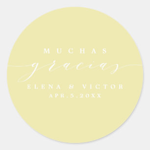 ELEGANT SCRIPT MUCHAS GRACIAS   THANK YOU STICKER