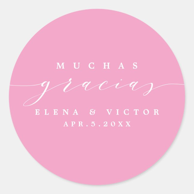 ELEGANT SCRIPT MUCHAS GRACIAS | THANK YOU STICKER (Front)