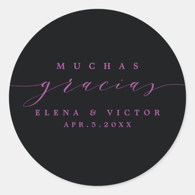 ELEGANT SCRIPT MUCHAS GRACIAS | THANK YOU STICKER (Front)