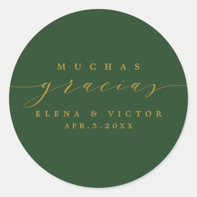ELEGANT SCRIPT MUCHAS GRACIAS | THANK YOU STICKER (Front)