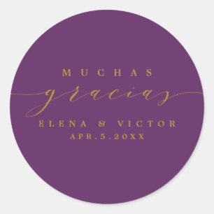 ELEGANT SCRIPT MUCHAS GRACIAS   THANK YOU STICKER