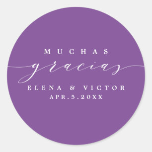 ELEGANT SCRIPT MUCHAS GRACIAS   THANK YOU STICKER