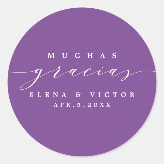 ELEGANT SCRIPT MUCHAS GRACIAS | THANK YOU STICKER (Front)