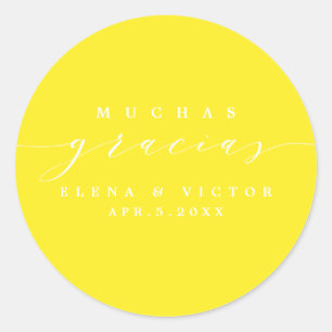 ELEGANT SCRIPT MUCHAS GRACIAS   THANK YOU STICKER