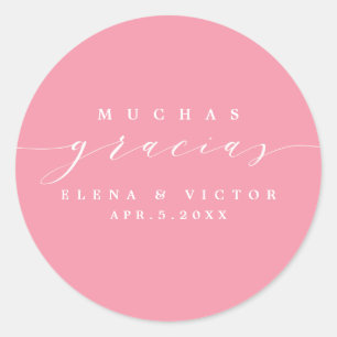ELEGANT SCRIPT MUCHAS GRACIAS   THANK YOU STICKER