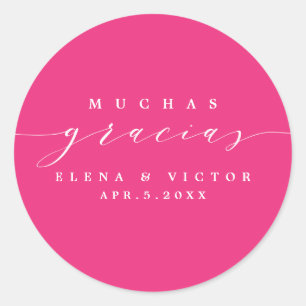 ELEGANT SCRIPT MUCHAS GRACIAS   THANK YOU STICKER