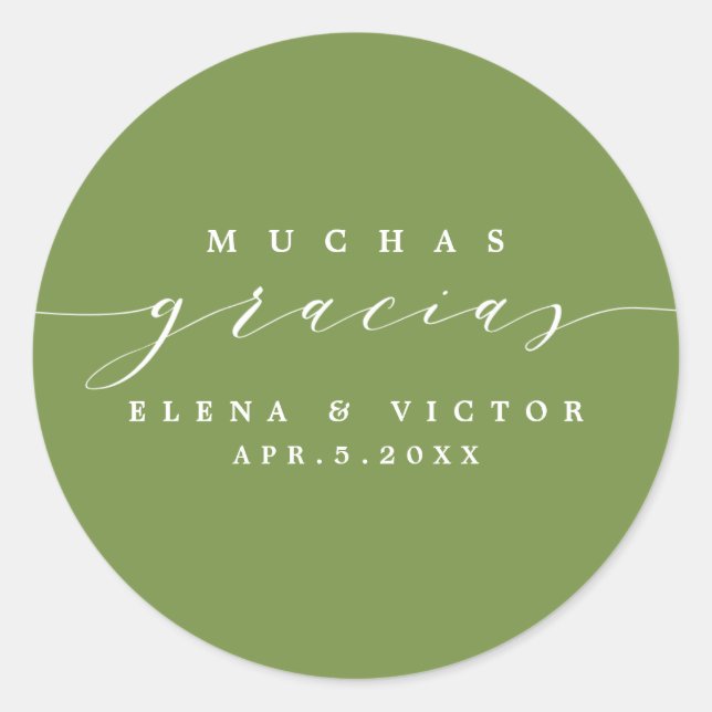 ELEGANT SCRIPT MUCHAS GRACIAS | THANK YOU STICKER (Front)