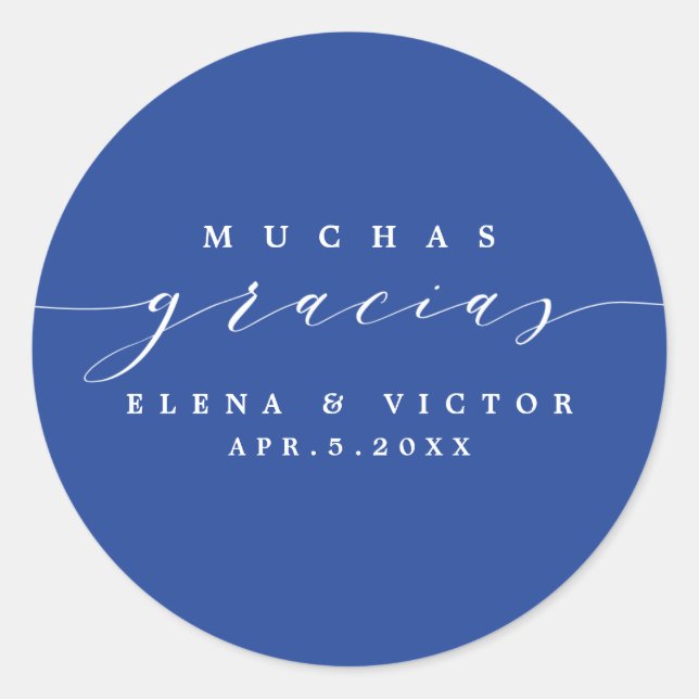 ELEGANT SCRIPT MUCHAS GRACIAS | THANK YOU STICKER (Front)