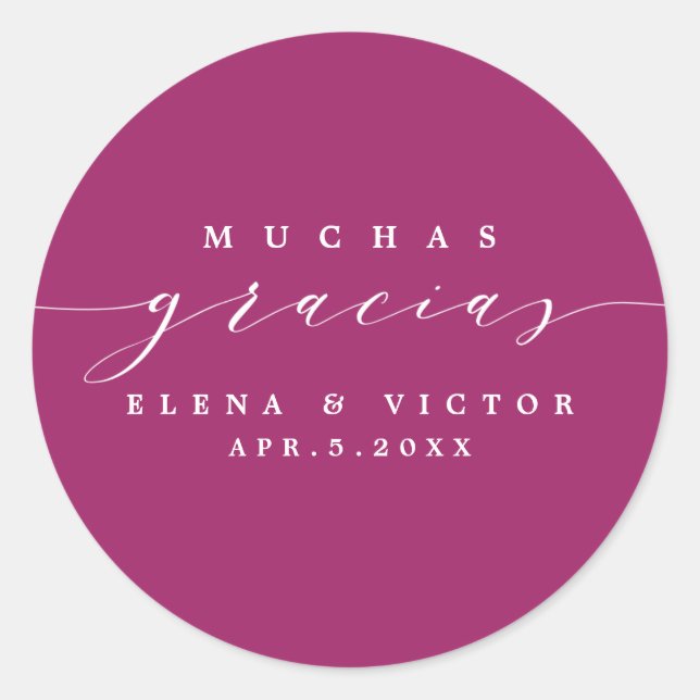 ELEGANT SCRIPT MUCHAS GRACIAS | THANK YOU STICKER (Front)