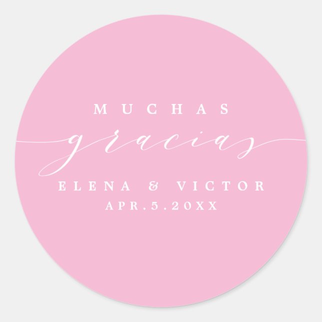 ELEGANT SCRIPT MUCHAS GRACIAS | THANK YOU STICKER (Front)
