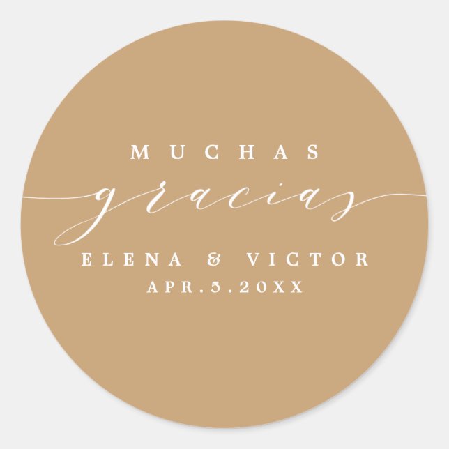 ELEGANT SCRIPT MUCHAS GRACIAS | THANK YOU STICKER (Front)