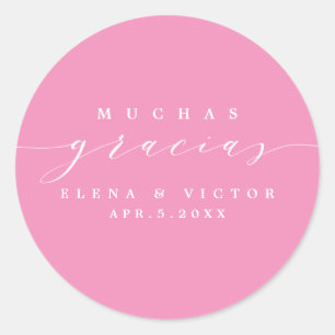 ELEGANT SCRIPT MUCHAS GRACIAS   THANK YOU STICKER