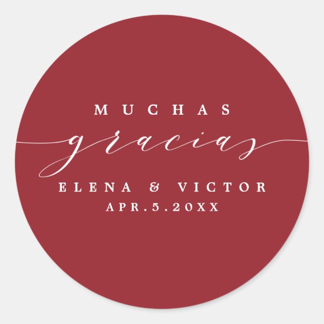 ELEGANT SCRIPT MUCHAS GRACIAS | THANK YOU STICKER (Front)