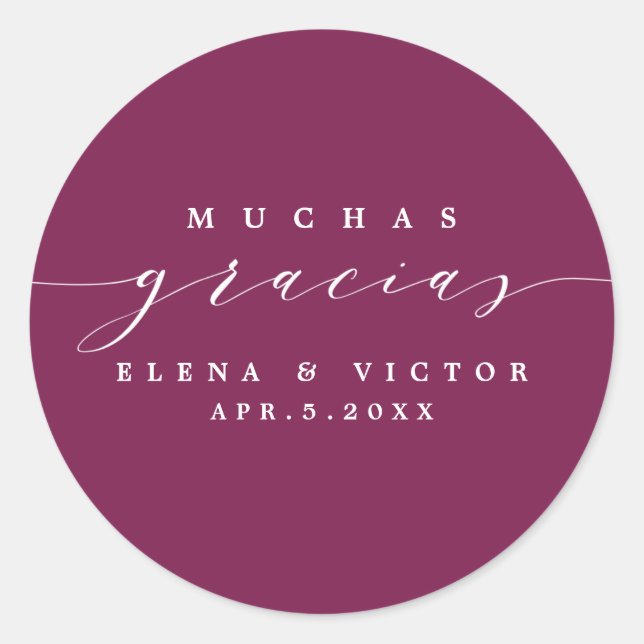 ELEGANT SCRIPT MUCHAS GRACIAS | THANK YOU STICKER (Front)