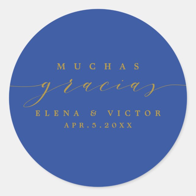 ELEGANT SCRIPT MUCHAS GRACIAS | THANK YOU STICKER (Front)