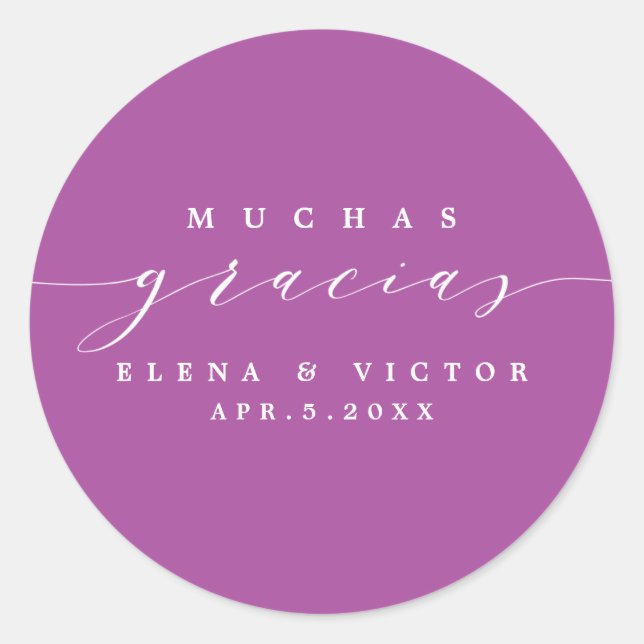 ELEGANT SCRIPT MUCHAS GRACIAS | THANK YOU STICKER (Front)