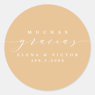 ELEGANT SCRIPT MUCHAS GRACIAS   THANK YOU STICKER