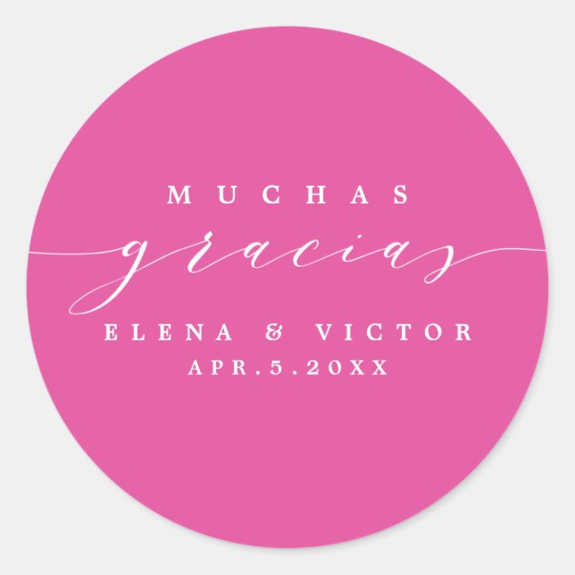 ELEGANT SCRIPT MUCHAS GRACIAS | THANK YOU STICKER (Front)