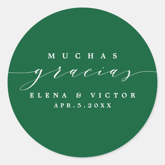 ELEGANT SCRIPT MUCHAS GRACIAS | THANK YOU STICKER (Front)