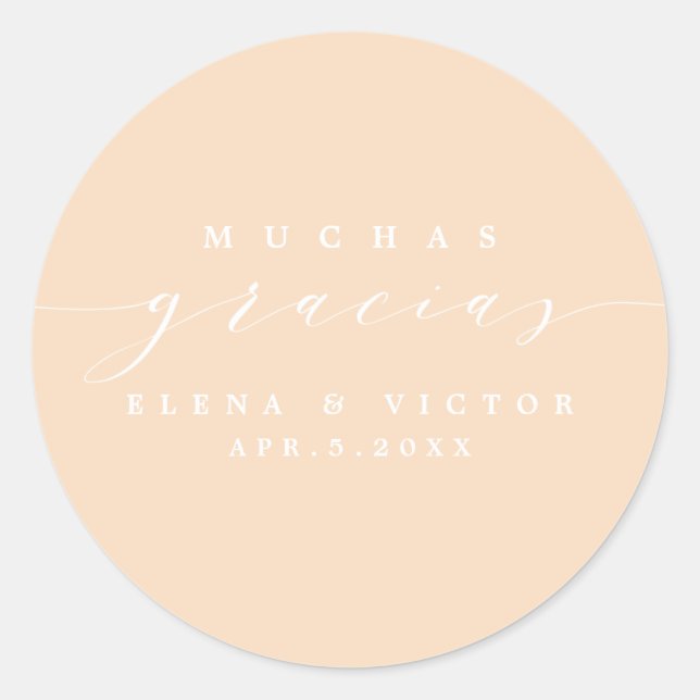 ELEGANT SCRIPT MUCHAS GRACIAS | THANK YOU STICKER (Front)