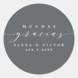 ELEGANT SCRIPT MUCHAS GRACIAS THANK YOU STICKER