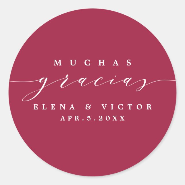 ELEGANT SCRIPT MUCHAS GRACIAS | THANK YOU STICKER (Front)
