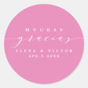 ELEGANT SCRIPT MUCHAS GRACIAS   THANK YOU STICKER