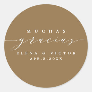 ELEGANT SCRIPT MUCHAS GRACIAS THANK YOU STICKER